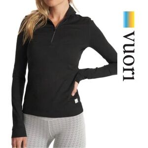 Vuori Women's Halo Essential Half Zip Pullover - Black Heather - Size XL
